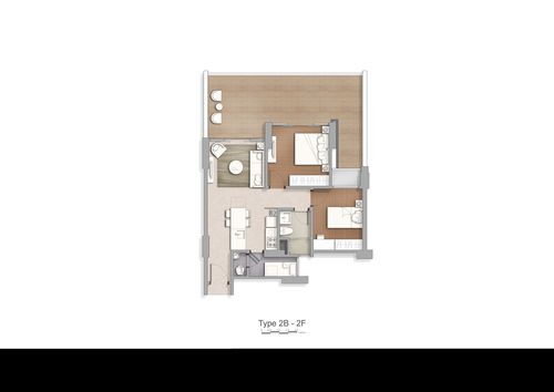 foto denah rumah tipe Tower 5-C 2 BR+Grd perumahan Apartement Marigold