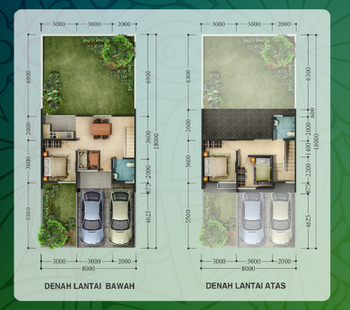 foto denah rumah tipe PINNATA perumahan Perumahan CitraLake Sawangan, Depok, Jawa Barat