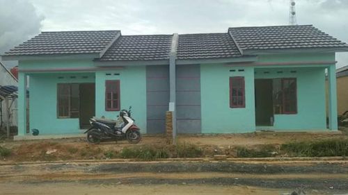 foto tampak rumah tipe 36 perumahan Megarosadela Kintap Residence