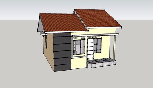 foto denah rumah tipe 36 perumahan Megarosadela Kintap Residence