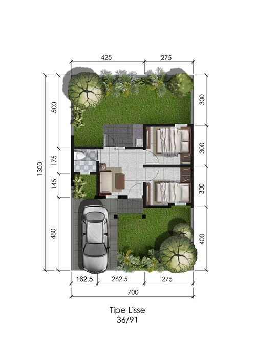 foto denah rumah tipe LISSE perumahan CITRAHARMONI - CLUSTER ROTTERDAM