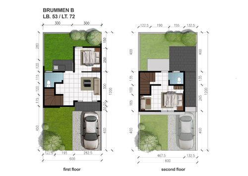 foto denah rumah tipe BRUMMEN B perumahan CITRAHARMONI - CLUSTER ROTTERDAM