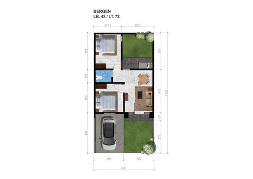 foto denah rumah tipe BERGEN A perumahan CITRAHARMONI - CLUSTER ROTTERDAM