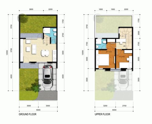 foto denah rumah tipe 64 / 104 perumahan VISANA