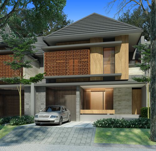 foto tampak rumah tipe 230 / 200 perumahan PRECIA