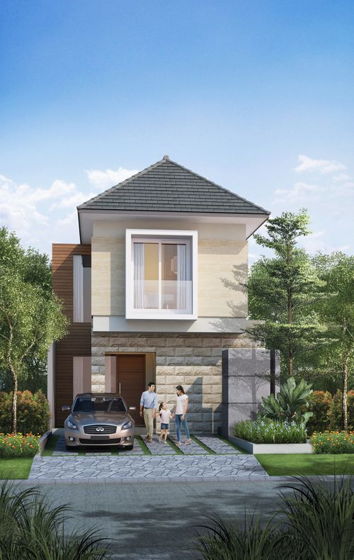 foto tampak rumah tipe Verbena B Hook perumahan GRAHA NATURA 1