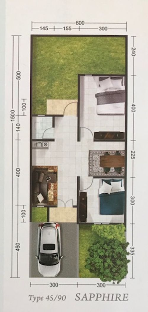 foto denah rumah tipe SAPPHIRE perumahan PESONA CIPUTIH
