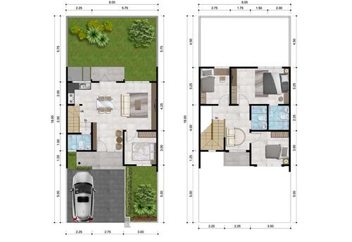 foto denah rumah tipe 130/144 perumahan Cluster Taman Anggrek - GRAHA PADMA