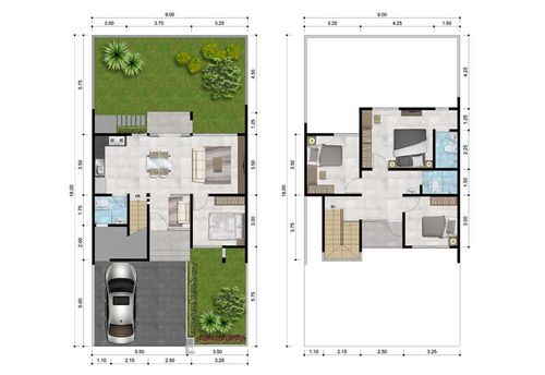 foto denah rumah tipe 135/162 perumahan Cluster Taman Anggrek - GRAHA PADMA