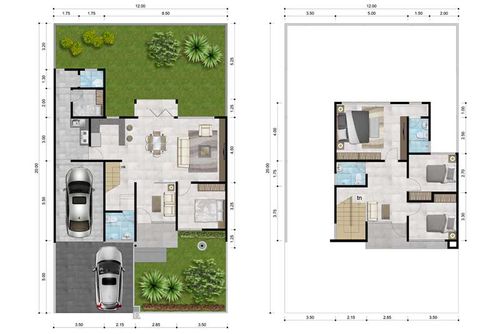 foto denah rumah tipe 198/240 perumahan Cluster Taman Anggrek - GRAHA PADMA
