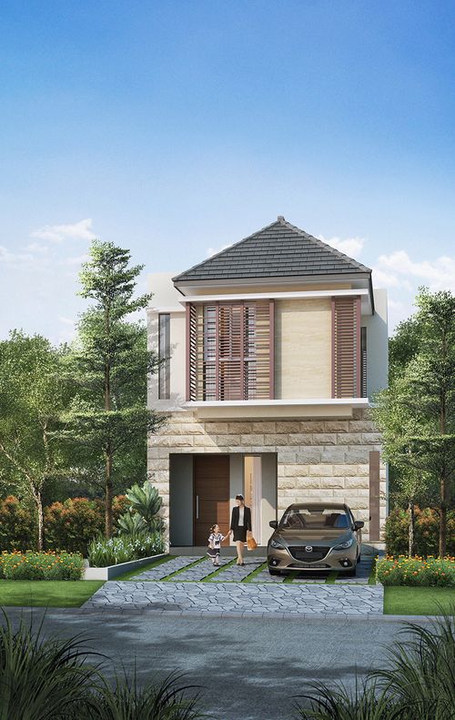 foto tampak rumah tipe Lily A perumahan GRAHA NATURA 1
