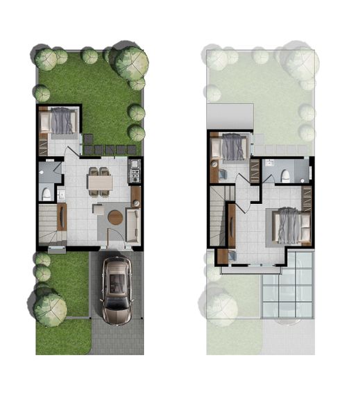 foto denah rumah tipe Delonix Deluxe perumahan GRAHA NATURA 1
