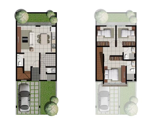foto denah rumah tipe Violet Deluxe perumahan GRAHA NATURA 1