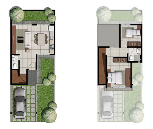 foto denah rumah tipe Violet Standart perumahan GRAHA NATURA 1