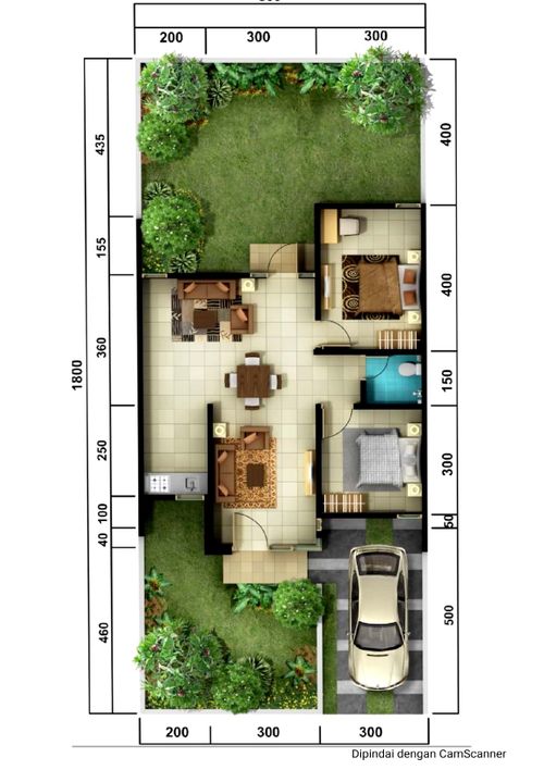 foto denah rumah tipe Alpinia perumahan CitraGarden BMW