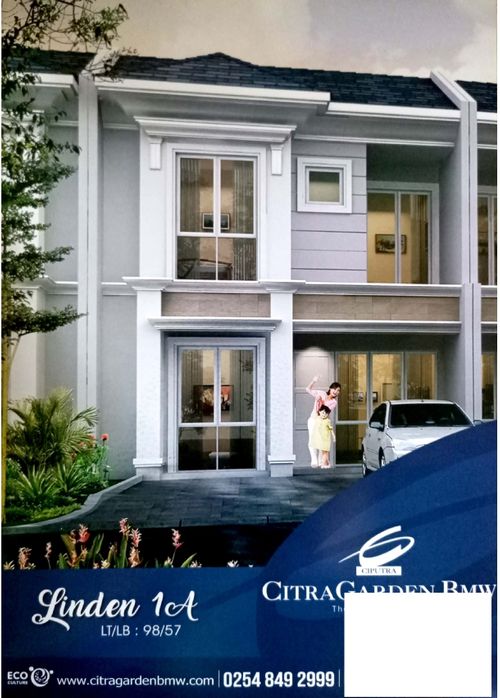 foto tampak rumah tipe Linden 1A perumahan CitraGarden BMW
