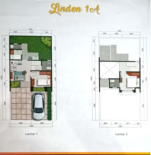 foto denah rumah tipe Linden 1A perumahan CitraGarden BMW