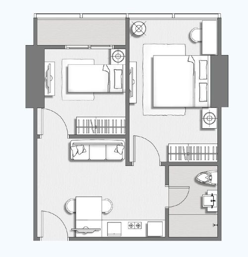 foto denah rumah tipe 2BR C perumahan PRAXIS