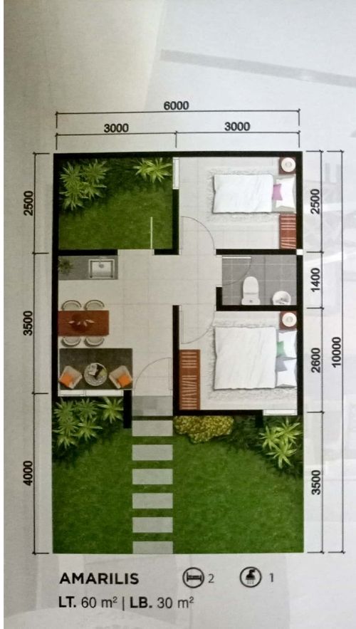 foto denah rumah tipe Amarilis Standart perumahan CitraGarden BMW