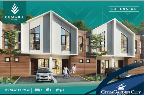 foto tampak rumah tipe CEMARA EXTENSION perumahan PT CAKRADIGDAYA LOKARAYA