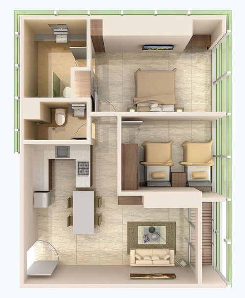 foto denah rumah tipe 2BR S perumahan PRAXIS