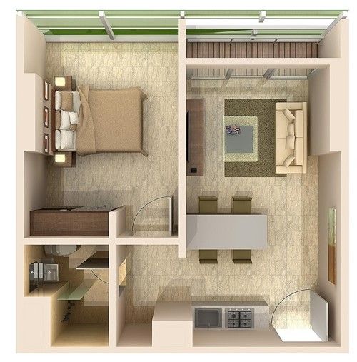 foto denah rumah tipe 1BR D perumahan PRAXIS