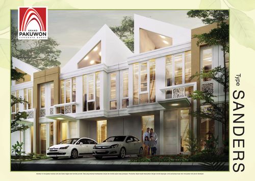 foto tampak rumah tipe SANDERS perumahan ADELAIDE GRAND PAKUWON