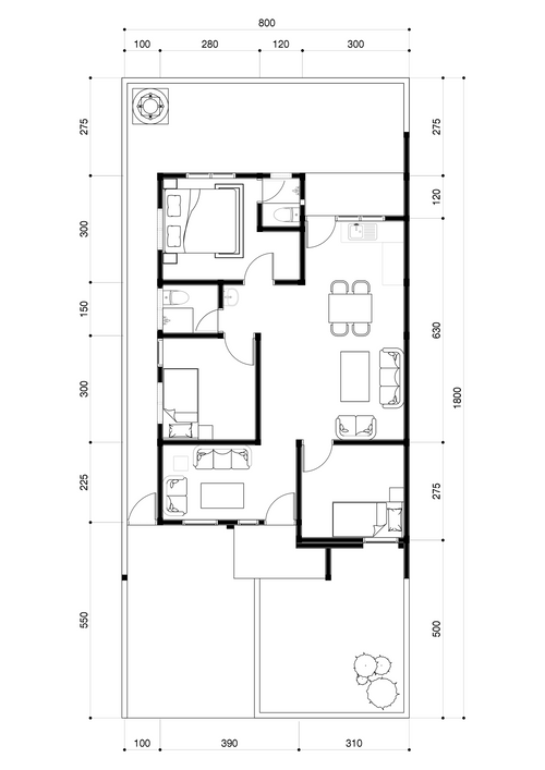 foto denah rumah tipe 70/183 perumahan Garden City 1 (1 lantai)