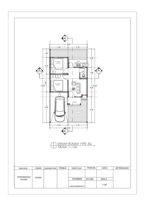 foto denah rumah tipe 36 perumahan BUMI KURNIA RESIDENCE NGAWI KOTA