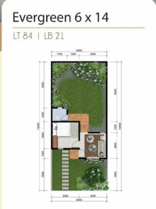 foto denah rumah tipe Evergreen perumahan CitraGarden BMW