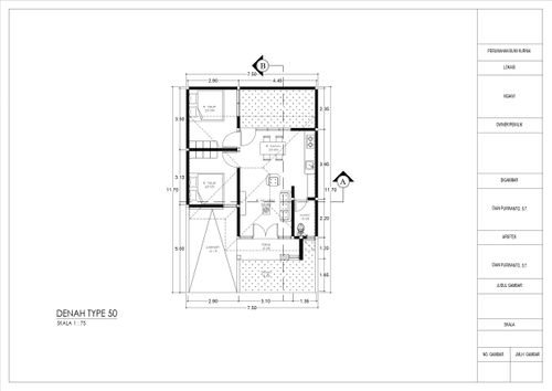 foto denah rumah tipe 50 perumahan BUMI KURNIA RESIDENCE NGAWI KOTA