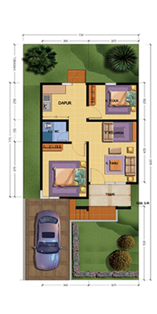 foto denah rumah tipe 55 perumahan LAZIO RESIDENCE