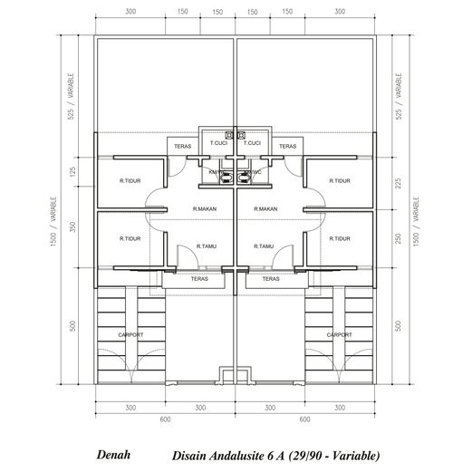 foto denah rumah tipe 29 ANDALUSITE 6 perumahan BEKASI TIMUR REGENCY 5