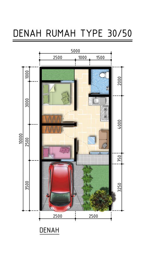foto denah rumah tipe 30/50 perumahan Naraya Park