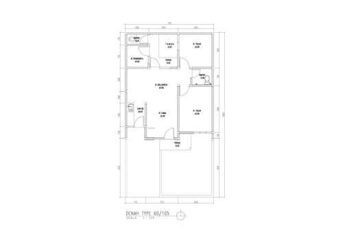 foto denah rumah tipe 60/105 perumahan Buana Ciwastra Residence