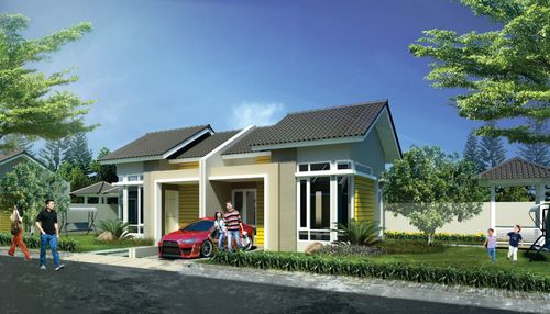 foto tampak rumah tipe Elegant Standard perumahan CitraRaya City Cluster Terrace Hill