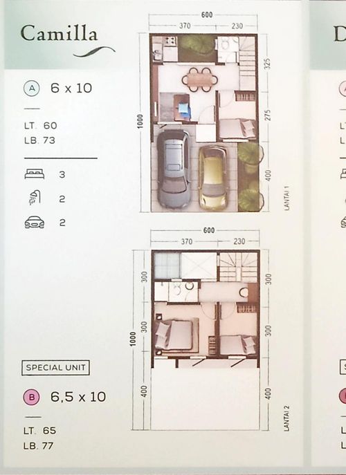 foto denah rumah tipe CAMILLA-A (6X10) perumahan EASTERNPARK RESIDENCE
