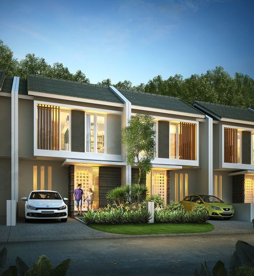 foto tampak rumah tipe Wooden perumahan The GreenLake CitraLand