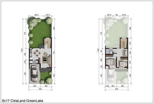 foto denah rumah tipe Wooden perumahan The GreenLake CitraLand