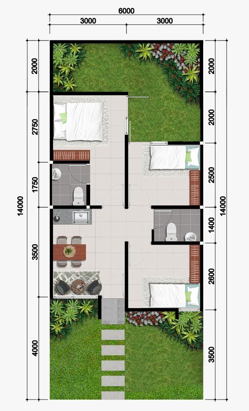 foto denah rumah tipe Adenium Sudut perumahan CitraGarden BMW