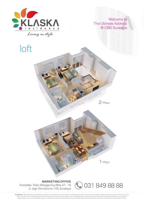 foto denah rumah tipe LOFT perumahan Apartemen Klaska Residence