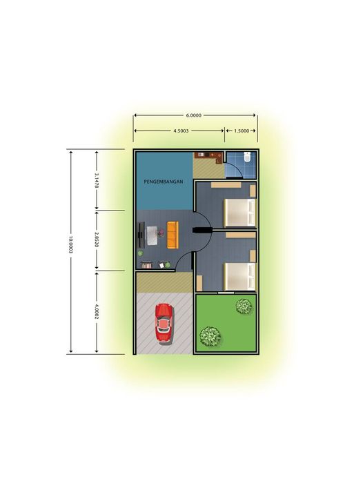 foto denah rumah tipe 27/60 perumahan Grand Mutiara Muktiwari