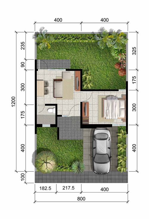 foto denah rumah tipe BROWNE perumahan CITRAHARMONI - CLUSTER STAMFORD