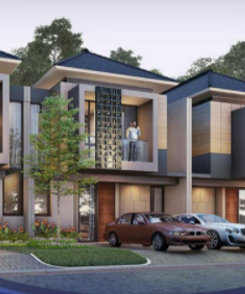 foto tampak rumah tipe 135 / 120 perumahan THE MOZIA