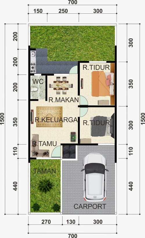 foto denah rumah tipe 54 perumahan GRAHA KENCANA BATUJAJAR