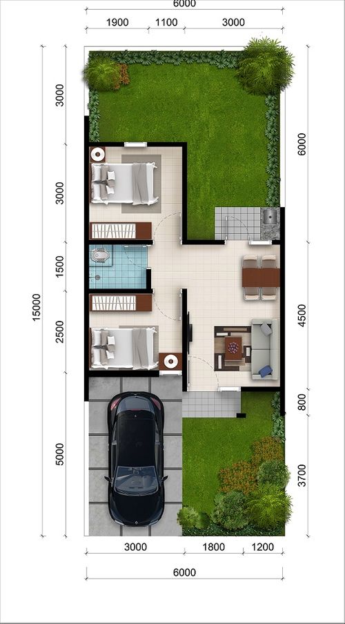 foto denah rumah tipe MELIA 3 BLV perumahan CitraIndah City