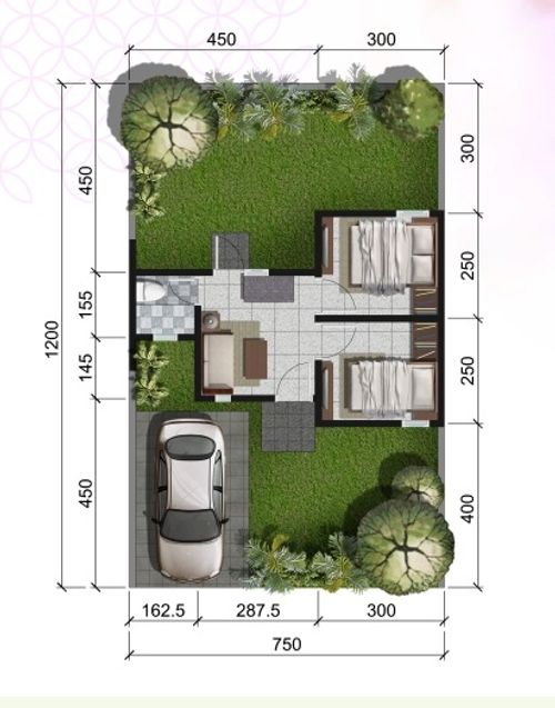 foto denah rumah tipe LEICHESTER perumahan CITRAHARMONI - CLUSTER STAMFORD