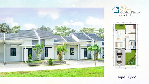 foto tampak rumah tipe 36/72 perumahan Golden Kirana