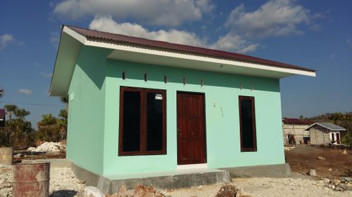 foto tampak rumah tipe 45 perumahan TAMAN BOUGENVILLE MANDIRI