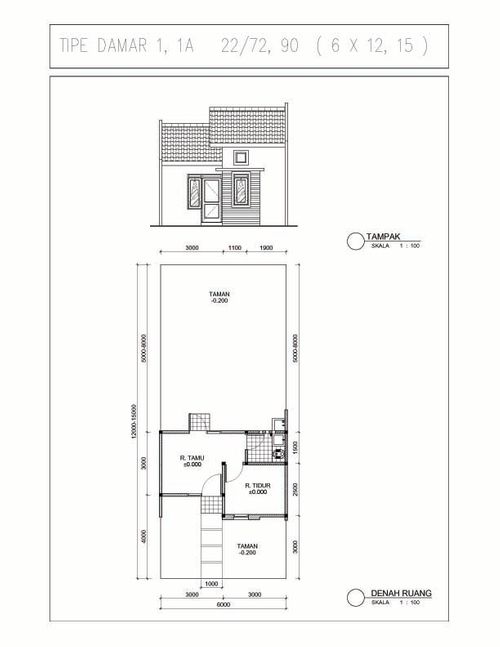foto denah rumah tipe Damar 1A-1 Hoek perumahan CitraIndah City
